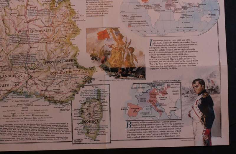 National Geographic Folded Map of France July 1989