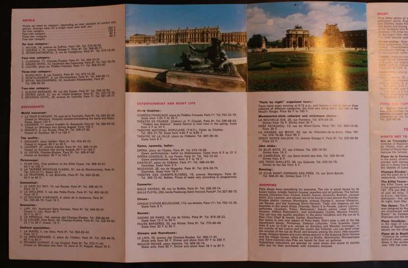 Vintage UTA Paris 1959 Tourist Guide Poster