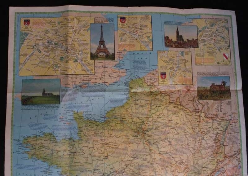Vintage National Geographic Folded Map of France June 1971
