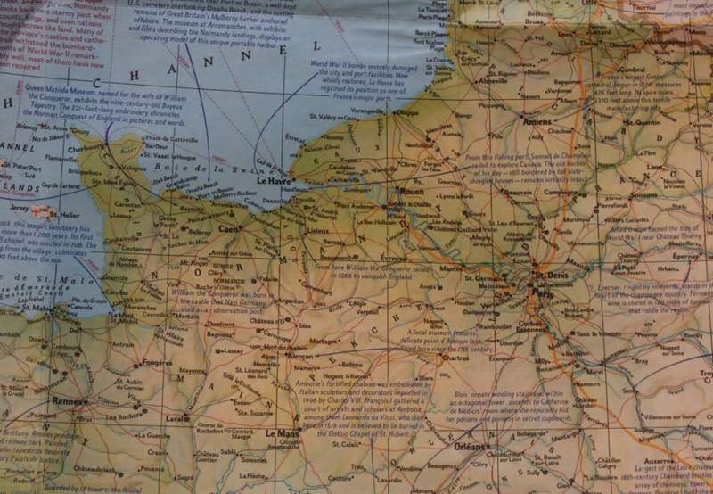 Vintage National Geographic Folded Map of France June 1971