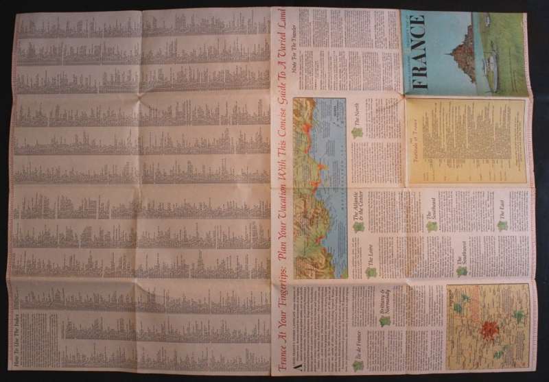 Vintage National Geographic Folded Map of France June 1971