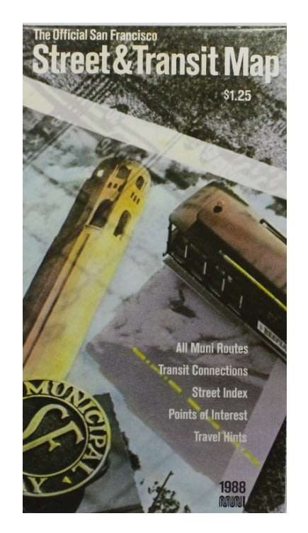 San Francisco Street and Transit Folded Map 1988