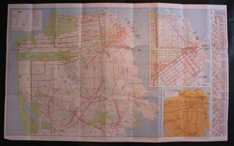 San Francisco Street and Transit Folded Map 1988