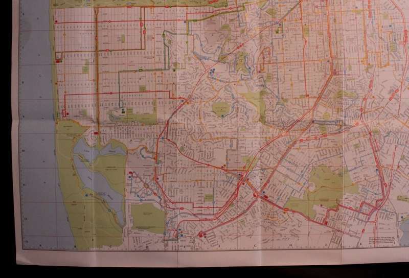 San Francisco Street and Transit Folded Map 1988