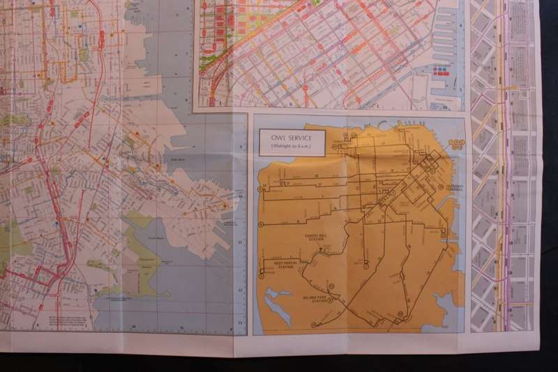 San Francisco Street and Transit Folded Map 1988