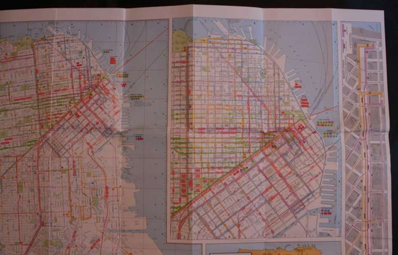 San Francisco Street and Transit Folded Map 1988