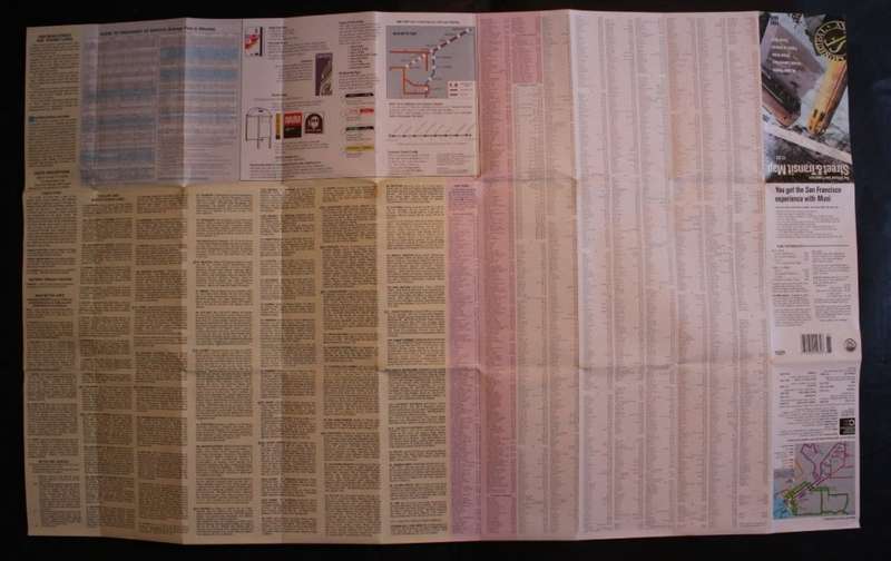 San Francisco Street and Transit Folded Map 1988