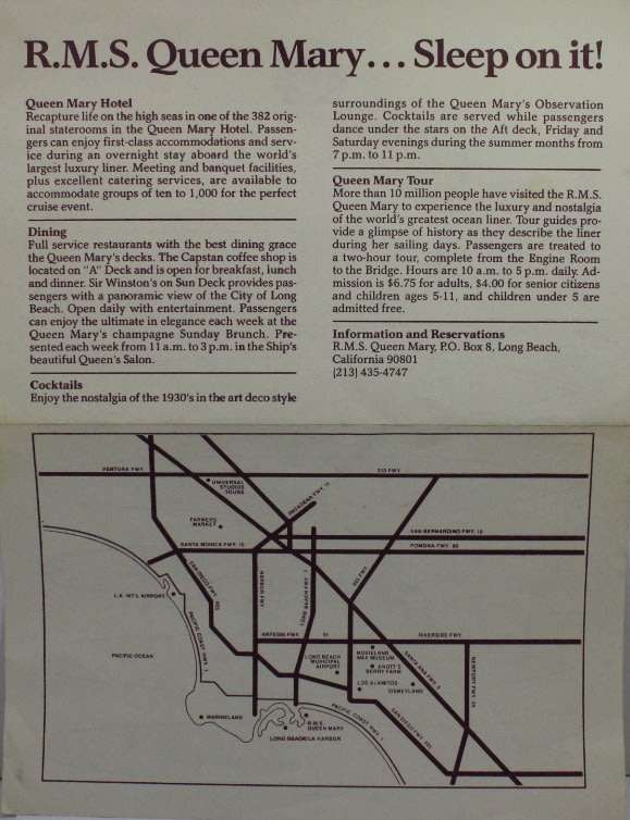 RMS Queen Mary Deck Layout Small Poster