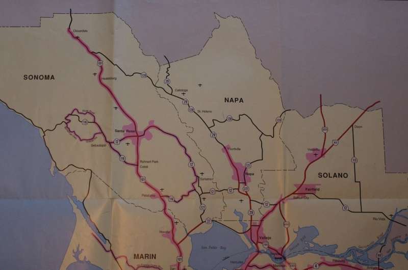 San Francisco Bay Area Transportation System Folded Map 1987