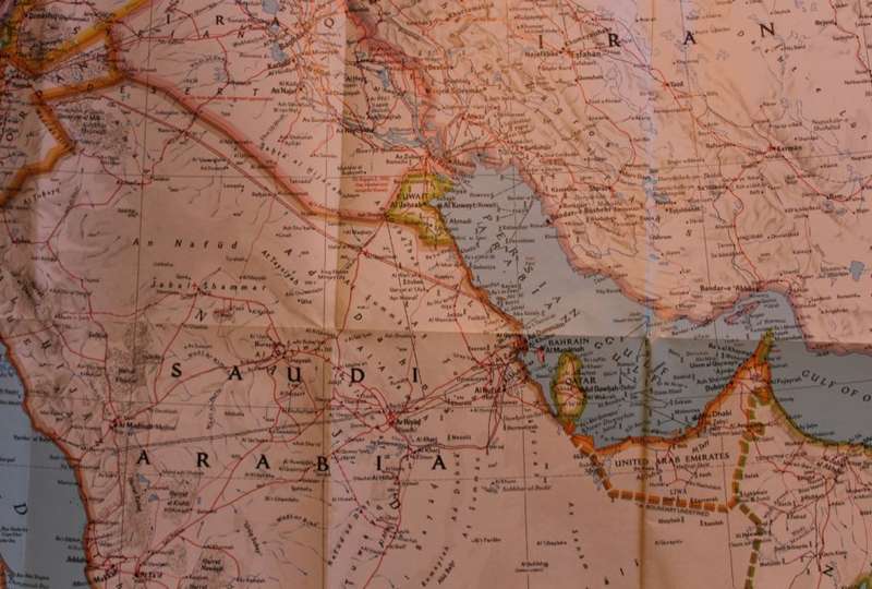National Geographic Folded Map of The Middle East Feb 1991