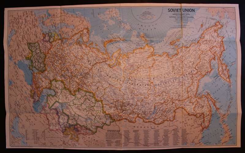 National Geographic Folded Map of the Soviet Union Feb 1976