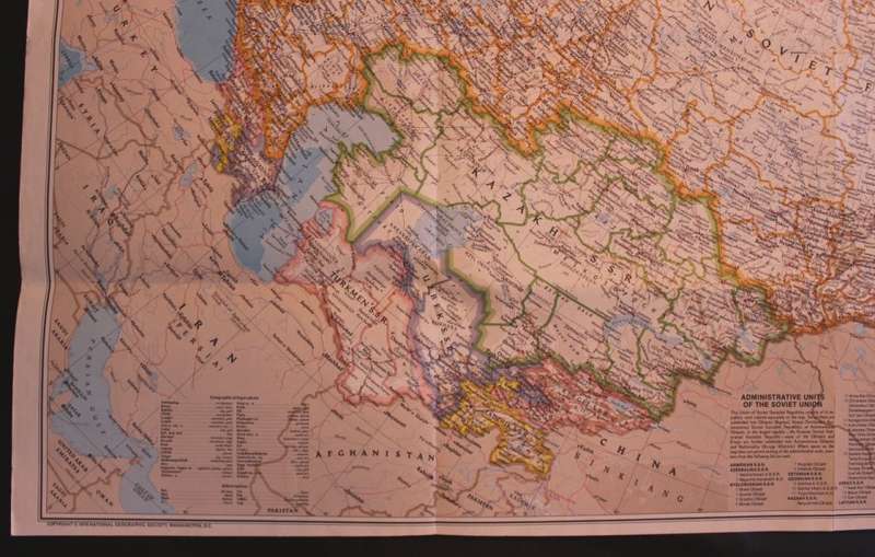 National Geographic Folded Map of the Soviet Union Feb 1976