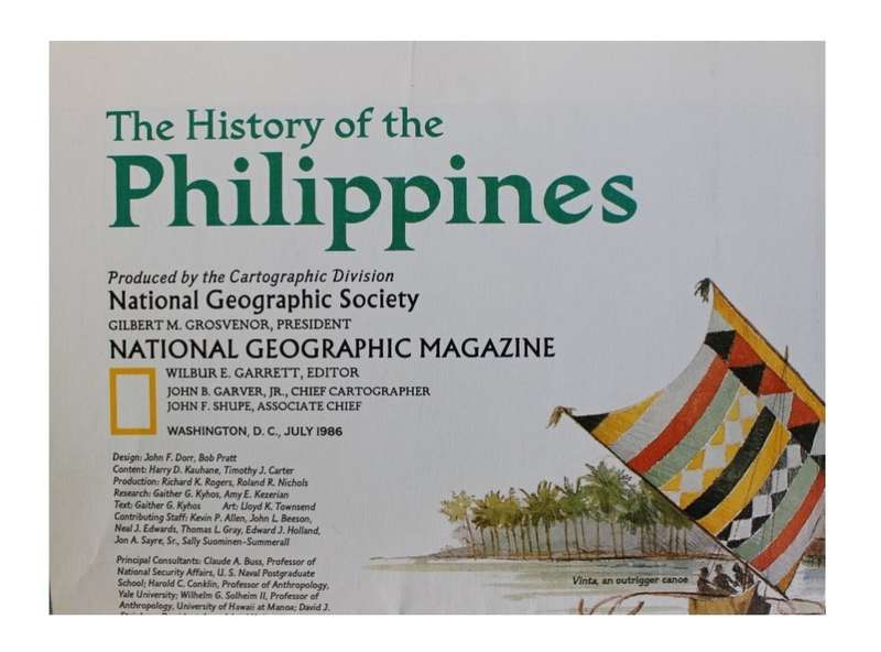 National Geographic Folded Map of The Philippines July 1986