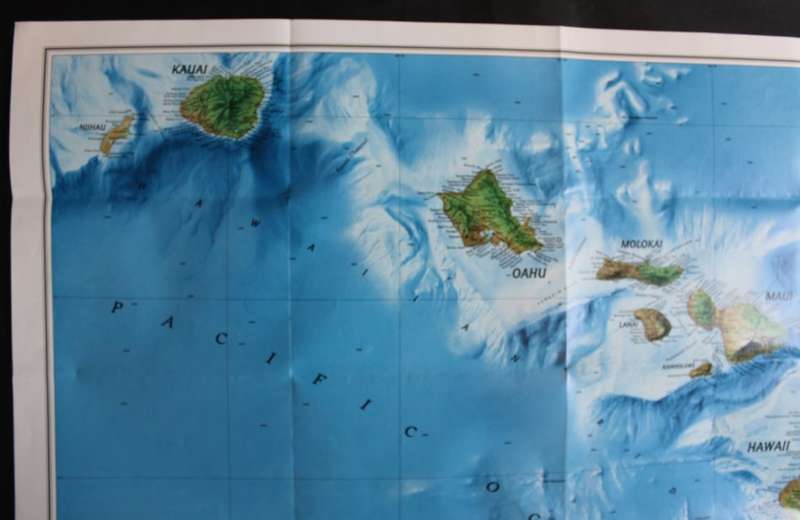 National Geographic Folded Map of Hawaii Sept 1995