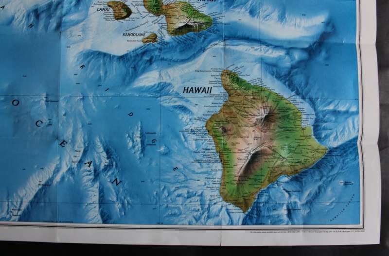 National Geographic Folded Map of Hawaii Sept 1995