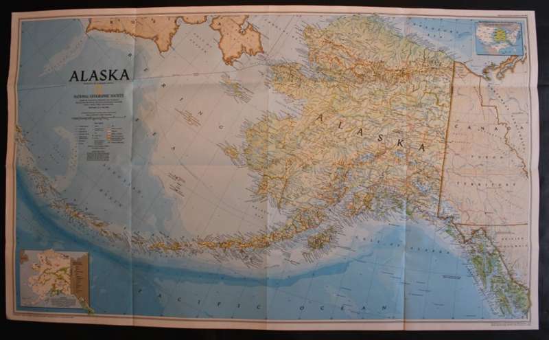 National Geographic Folded Map of Alaska May 1994