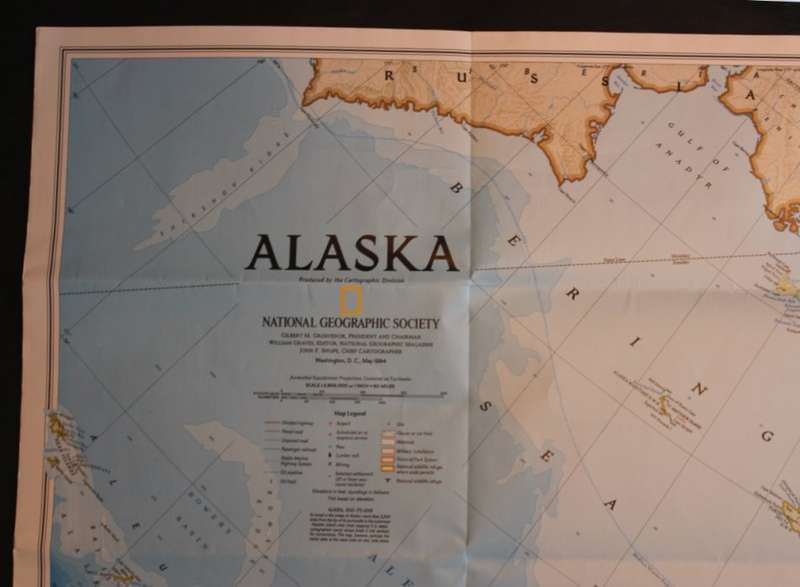 National Geographic Folded Map of Alaska May 1994