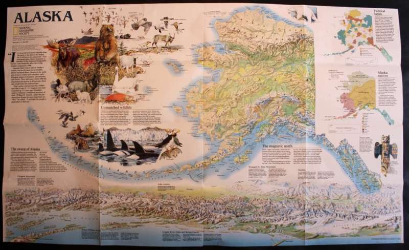 National Geographic Folded Map of Alaska May 1994
