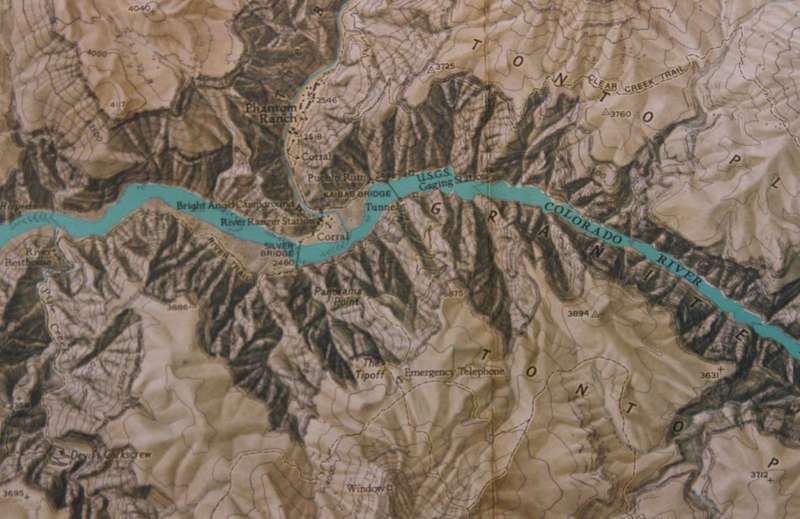 Vintage National Geographic Folded Map of The Heart Of The Grand Canyon July 1978