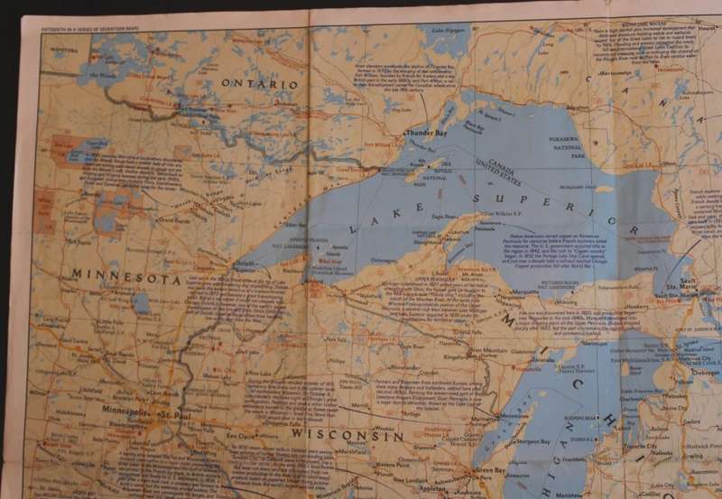 National Geographic Folded Map of The Great Lakes July 1987