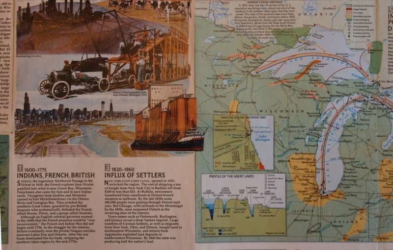 National Geographic Folded Map of The Great Lakes July 1987