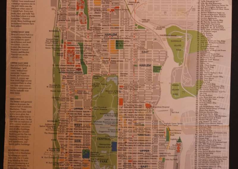 National Geographic Folded Map of Manhattan Sept 1990