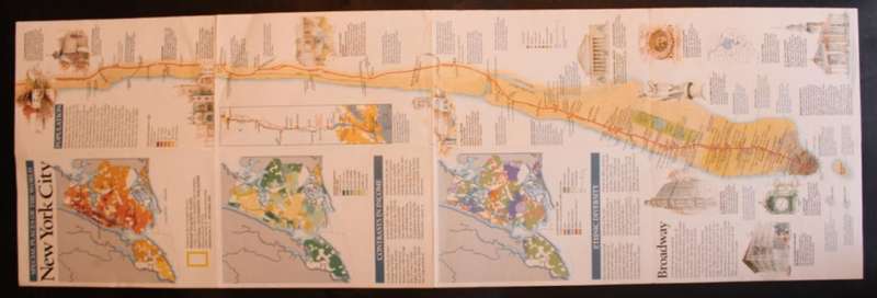 National Geographic Folded Map of Manhattan Sept 1990
