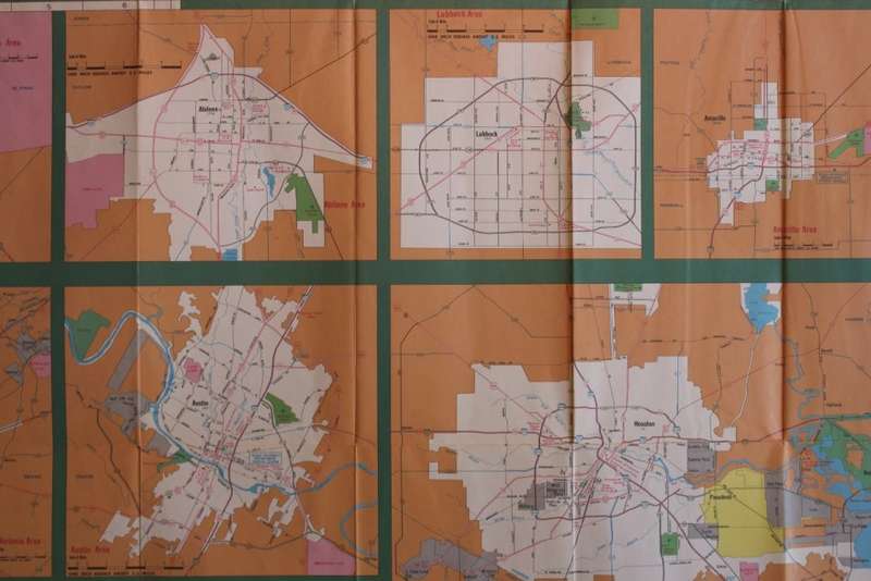 Vintage Official Texas Highway Department Texas State Highway Folded Map 1970