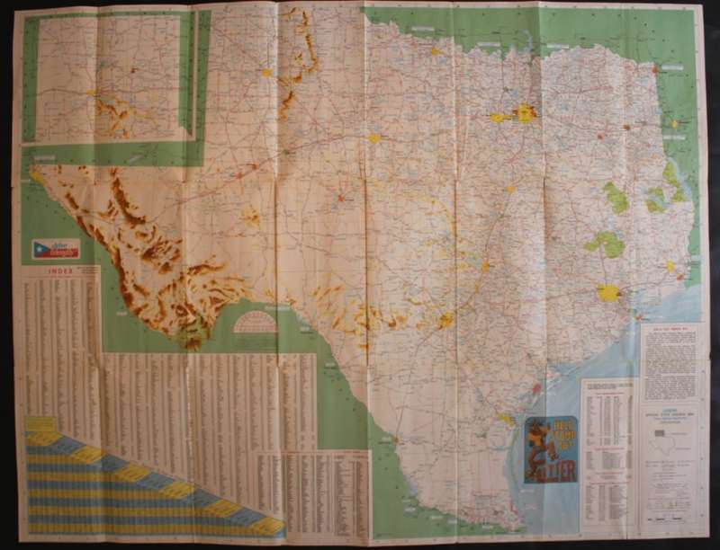 Vintage Official Texas Highway Department Texas State Highway Folded Map 1970