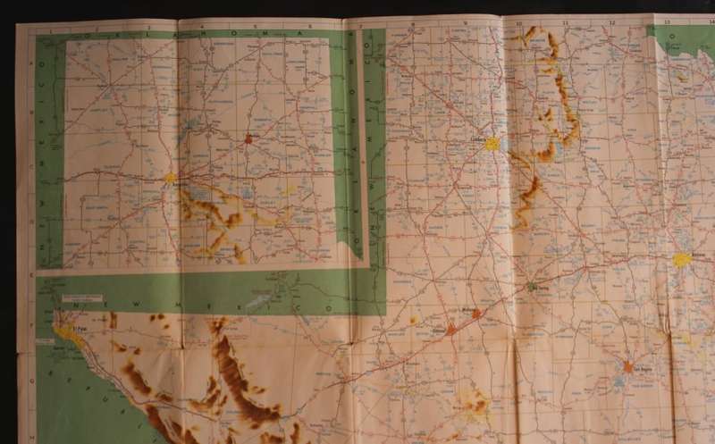 Vintage Official Texas Highway Department Texas State Highway Folded Map 1970