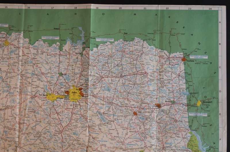 Vintage Official Texas Highway Department Texas State Highway Folded Map 1970