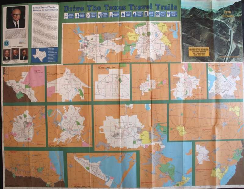 Vintage Official Texas Highway Department Texas State Highway Folded Map 1970