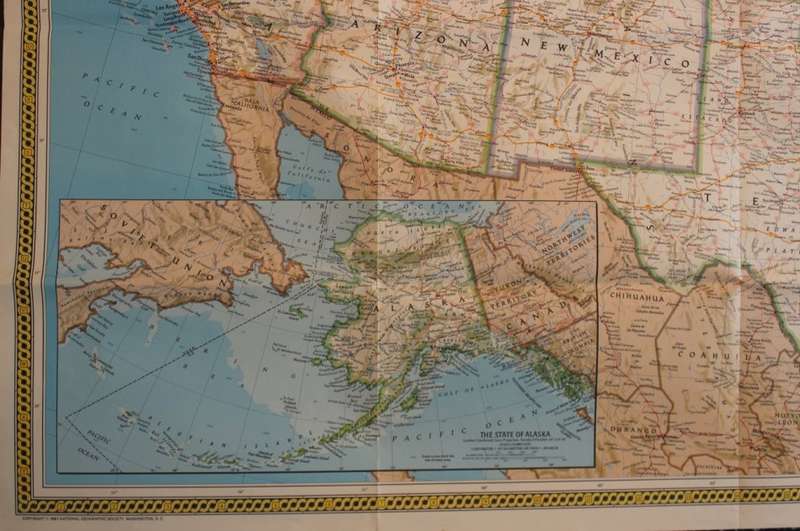 National Geographic Folded Map of The United States Sept 1987