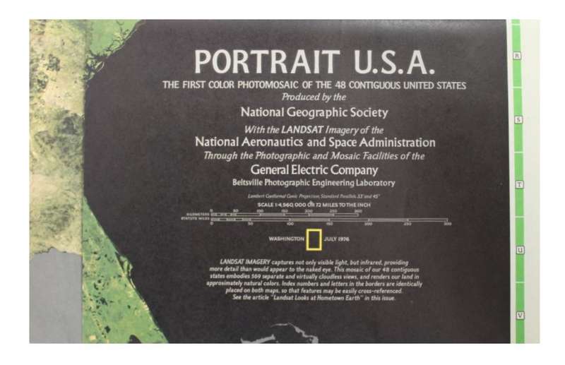 National Geographic Folded Map of The United States July 1976