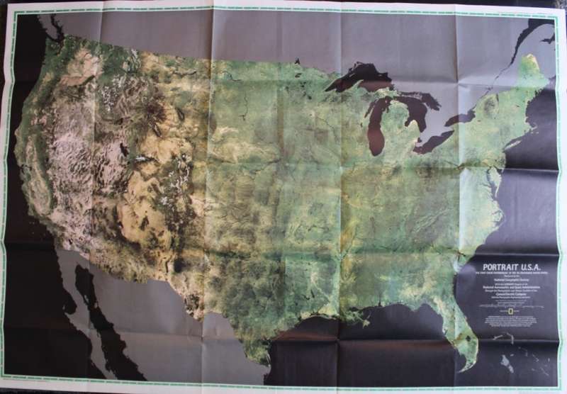 National Geographic Folded Map of The United States July 1976