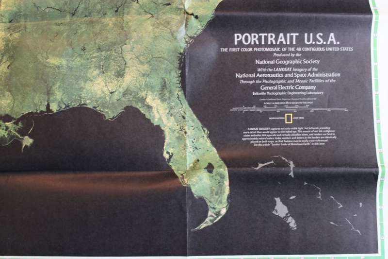 National Geographic Folded Map of The United States July 1976