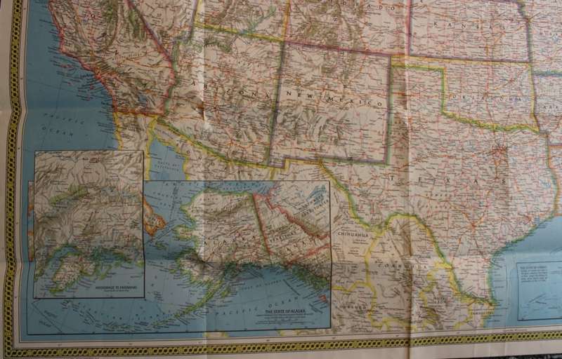 National Geographic Folded Map of The United States July 1976