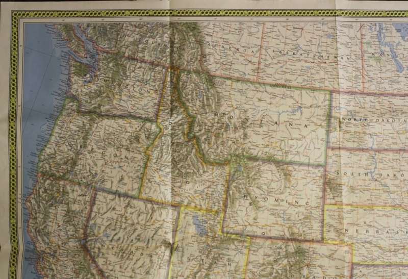 National Geographic Folded Map of The United States July 1976