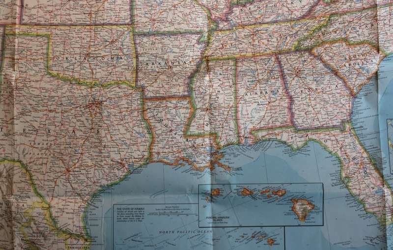 National Geographic Folded Map of The United States July 1976