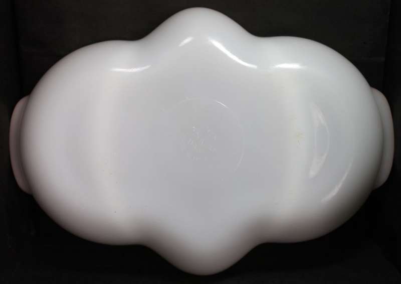 Vintage Fire-King Oven Ware USA 3 Section Serving Dish White Milk Glass with Gold Trim