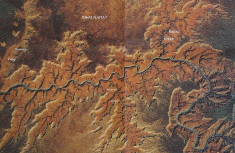 Vintage National Geographic Folded Map of The Heart Of The Grand Canyon July 1978