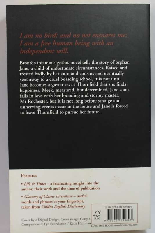 Jane Eyre by Charlotte Bronte Softcover Book