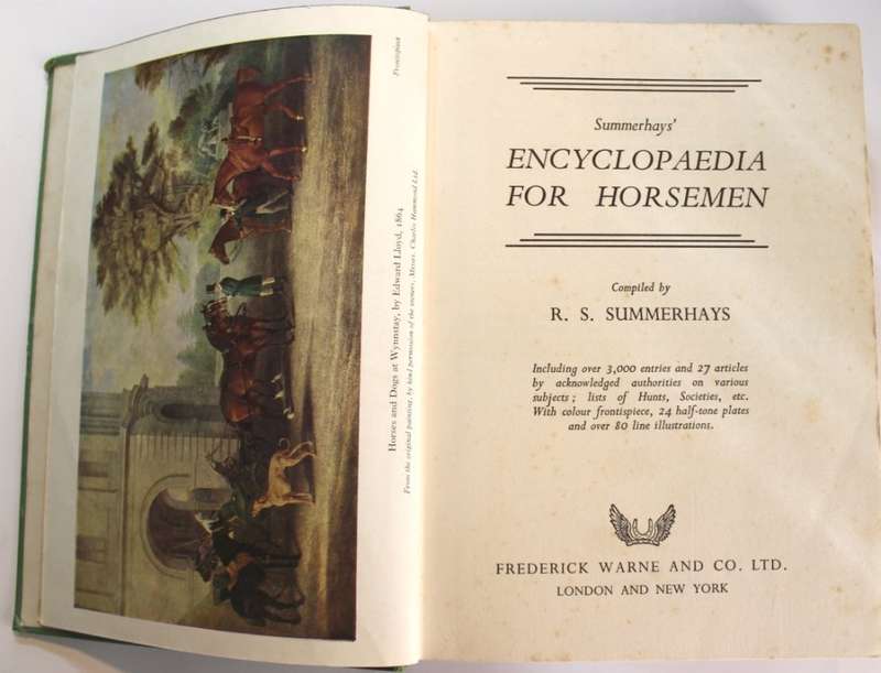 Summerhays Encyclopaedia For Horsemen 1959 Hardcover Book