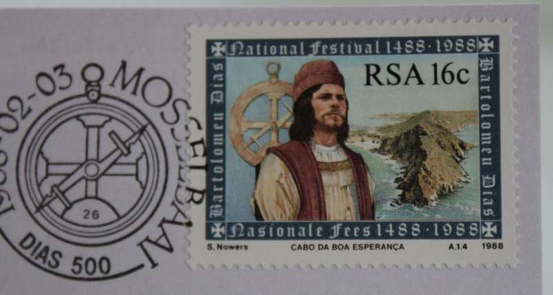 South Africa Bartolomeu Dias National Festival 1488 - 1988 50/40/30/16 Cent Stamp Four Post Cards