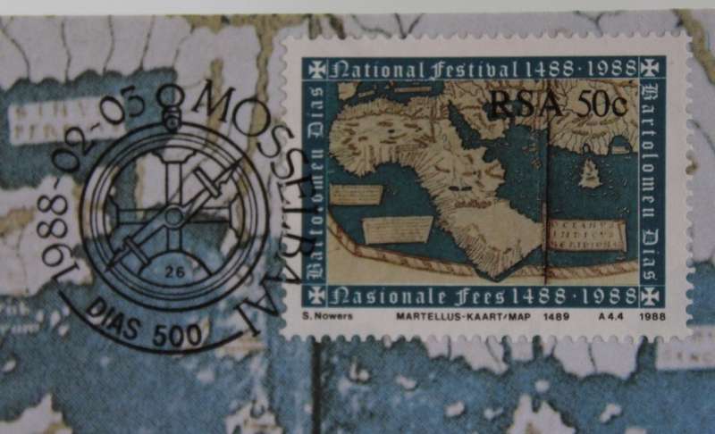 South Africa Bartolomeu Dias National Festival 1488 - 1988 50/40/30/16 Cent Stamp Four Post Cards