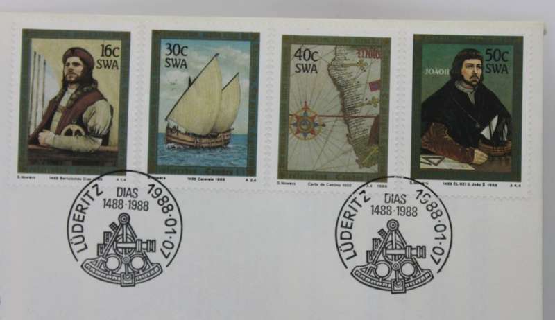 SWA Bartolomeu Dias 500 Years 16/30/40/50 Cent Stamps FDC Envelope