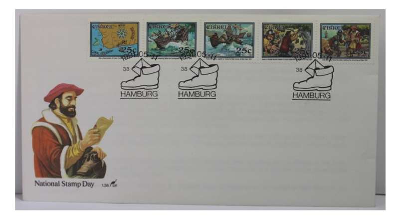 Ciskei National Stamp Day 5 x 25 Cent Stamps FDC Envelope 1991