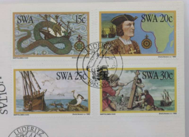 SWA Bartolomeu Dias 15/20/25/30 Cent Stamps FDC Envelope 1982
