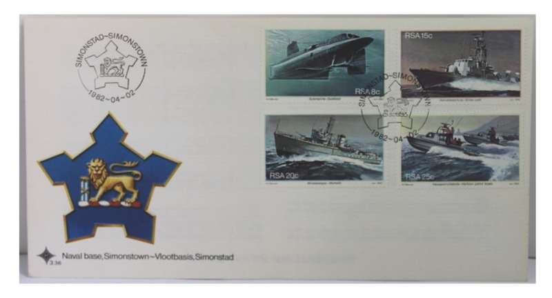 South Africa Simons Town Naval Base FDC Envelope with 8/15/20/25 Cent Stamps 1982