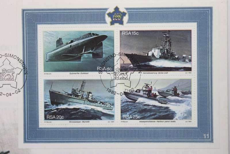 South Africa Simons Town Naval Base FDC Large Envelope with 8/15/20/25 Cent Minisheet Stamps 1982
